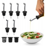Esatto Stainless Steel Liquor Bottle Pour Spouts with Flip Lids - Universal Fit Alcohol Bottle Pourers - Anti-Drip Design, Speed Pour for Bartending, Whiskey, Oils - Rust-Free, Easy Clean (6 Pack)