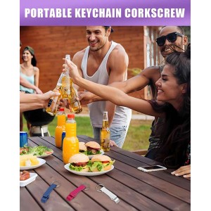 18PCS 9 Colored Keychain Bottle Opener for Men, Small Key Chain Beer Opener