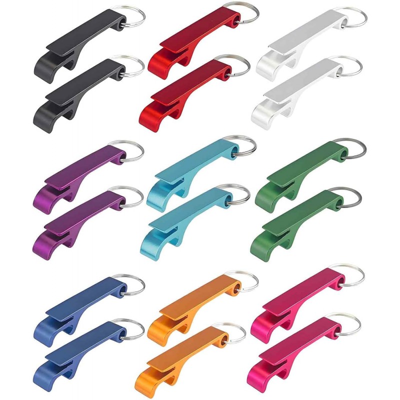 18PCS 9 Colored Keychain Bottle Opener for Men, Small Key Chain Beer Opener