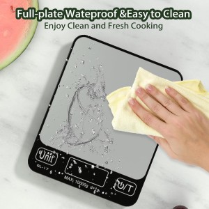 Food Scale Digital, 10kg/22lb Kitchen Scales Weight for Baking, Cooking, Keto and Meal Prep with 7 Units, Balance Alimentaire 1g Accuracy LCD Display, Grams Oz, Silver (Battery Included)