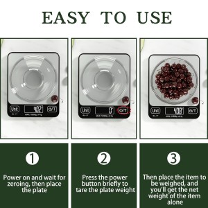 Food Scale Digital, 10kg/22lb Kitchen Scales Weight for Baking, Cooking, Keto and Meal Prep with 7 Units, Balance Alimentaire 1g Accuracy LCD Display, Grams Oz, Silver (Battery Included)