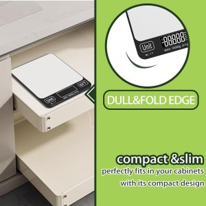 Food Scale Digital, 10kg/22lb Kitchen Scales Weight for Baking, Cooking, Keto and Meal Prep with 7 Units, Balance Alimentaire 1g Accuracy LCD Display, Grams Oz, Silver (Battery Included)