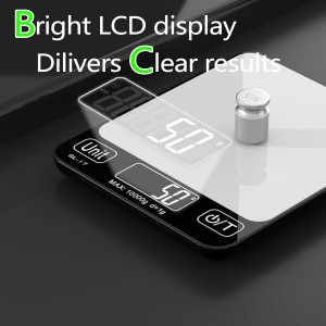 Food Scale Digital, 10kg/22lb Kitchen Scales Weight for Baking, Cooking, Keto and Meal Prep with 7 Units, Balance Alimentaire 1g Accuracy LCD Display, Grams Oz, Silver (Battery Included)