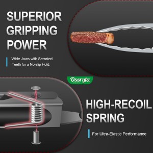 Stainless Steel Cooking Tongs Set of 3 - Heavy Duty 12/9/7 Inch Locking Tongs, Heat Resistant to 600 Degrees, Food Grade Kitchen Metal Tong for Food, Salad, & BBQ - Dishwasher Safe