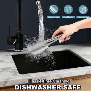 Stainless Steel Cooking Tongs Set of 3 - Heavy Duty 12/9/7 Inch Locking Tongs, Heat Resistant to 600 Degrees, Food Grade Kitchen Metal Tong for Food, Salad, & BBQ - Dishwasher Safe