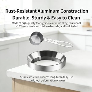 Reusable K Cup Refill Kit: Metal Coffee Scoop & Aluminum Coffee Filler, Designed for Filling Coffee into K 1.0/2.0 Metal and Plastic Reusable K-Cups Capsules (Silver Black) (Silver)