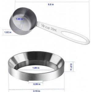 Reusable K Cup Refill Kit: Metal Coffee Scoop & Aluminum Coffee Filler, Designed for Filling Coffee into K 1.0/2.0 Metal and Plastic Reusable K-Cups Capsules (Silver Black) (Silver)