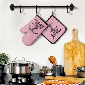 Having a Mental Bake Down Pink Oven Mitts and Pot Holders Sets, Funny Skeleton Halloween Oven Mitt for Women Chef, Cookie Baker Gifts, Christmas Baking Gifts for Mom Housewives Hostess