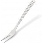 Meat Fork, Two Prong Large Fork with Long Heat-Resistant Handle, 430 Stainless Steel Large Fork, Ideal for Kitchen, Carving, Serving, BBQ, and Grilling 1Pc