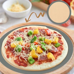 Silicone Baking Mat Set of 4, Nonstick Reusable Macaron Silicone Baking Mat & Round Pizza Mat, Cookie Baking Supplies for Macaroons, Pastry, Pizza, Gray