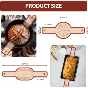 Silicone Bread Sling, 2PCS Non-Stick Oval and Round Bread Sling for Dutch Oven, Reusable Sourdough Tools & Bread Baking Supplies