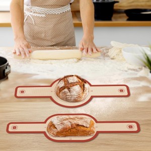 Silicone Bread Sling, 2PCS Non-Stick Oval and Round Bread Sling for Dutch Oven, Reusable Sourdough Tools & Bread Baking Supplies