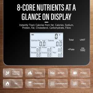 EILISON Smart Kitchen Scale with Bluetooth App, High-Precision Digital Food Scale for Baking, Cooking & Diet, 10000 Food Database, 30 Nutrients, Touchscreen, Tare Function, 5g-10000g Capacity (Black)