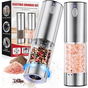 WOWBOX Electric Salt and Pepper Grinder ...