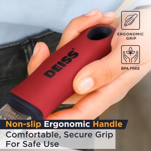 Deiss PRO Citrus Zester & Cheese Grater - Parmesan Cheese Lemon, Ginger, Garlic, Nutmeg, Chocolate, Vegetables, Fruits - Razor-Sharp Stainless Steel Blade, Wide, Dishwasher Safe