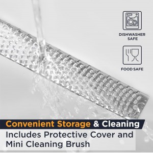 Deiss PRO Citrus Zester & Cheese Grater - Parmesan Cheese Lemon, Ginger, Garlic, Nutmeg, Chocolate, Vegetables, Fruits - Razor-Sharp Stainless Steel Blade, Wide, Dishwasher Safe