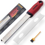 Deiss PRO Citrus Zester & Cheese Grater - Parmesan Cheese Lemon, Ginger, Garlic, Nutmeg, Chocolate, Vegetables, Fruits - Razor-Sharp Stainless Steel Blade, Wide, Dishwasher Safe