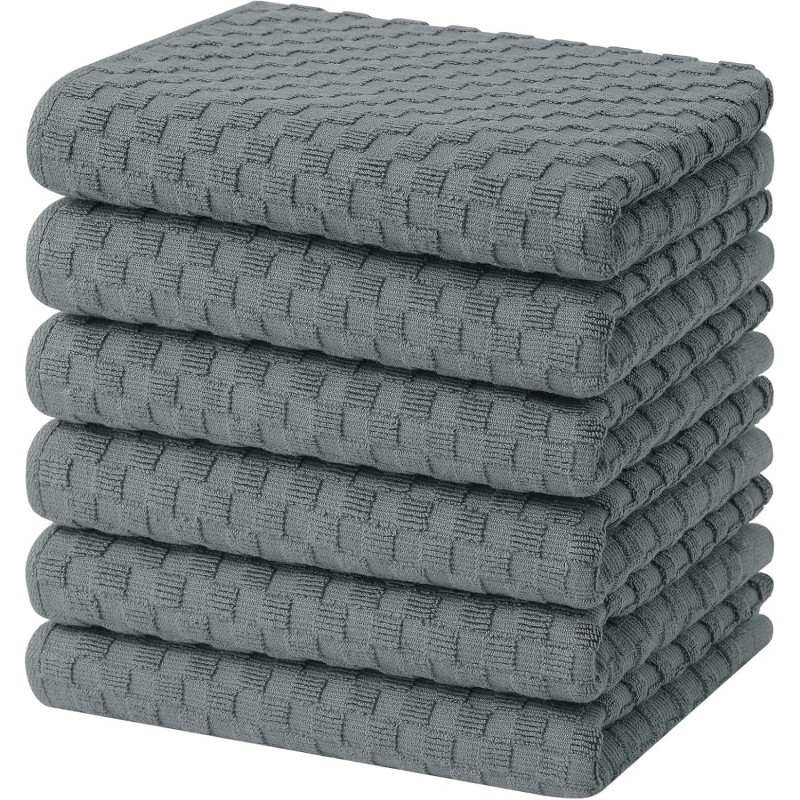 Homaxy 100% Cotton Terry Kitchen Towels(15