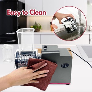 Cheese Grater Electric, Electric Grater 250W for Block Cheese with 7 Different Blades, Electric Cheese Shredder, Electric Salad Maker with Cleaning Brush for Fruits, Vegetables