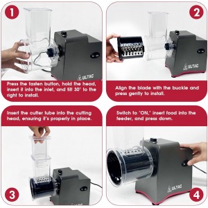 Cheese Grater Electric, Electric Grater 250W for Block Cheese with 7 Different Blades, Electric Cheese Shredder, Electric Salad Maker with Cleaning Brush for Fruits, Vegetables