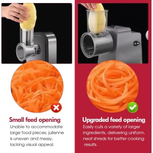 Cheese Grater Electric, Electric Grater 250W for Block Cheese with 7 Different Blades, Electric Cheese Shredder, Electric Salad Maker with Cleaning Brush for Fruits, Vegetables