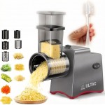 Cheese Grater Electric, Electric Grater 250W for Block Cheese with 7 Different Blades, Electric Cheese Shredder, Electric Salad Maker with Cleaning Brush for Fruits, Vegetables