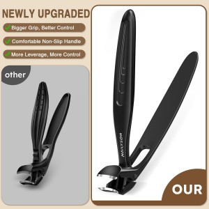 Extended Toenail Clippers for Thick Toenails, Long Handled Nail Clippers for Seniors Angled Head Cutters with Catcher, Ergonomic Wide Jaw Opening,45° Slanted Curved Finger Nail Clippers for Men Women