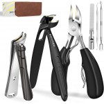 Extended Toenail Clippers for Thick Toenails, Long Handled Nail Clippers for Seniors Angled Head Cutters with Catcher, Ergonomic Wide Jaw Opening,45° Slanted Curved Finger Nail Clippers for Men Women