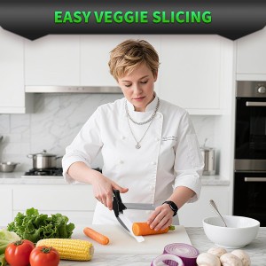 DZ Duozhan Food Cutting Scissors with Built-in Chopping Board - Premium Stainless Steel Kitchen Shears for Vegetables Fruits Meat Poultry - 2-in-1 Multi-Purpose Dishwasher Safe