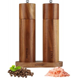 Acacia Wood Salt and Pepper Grinder Set ...