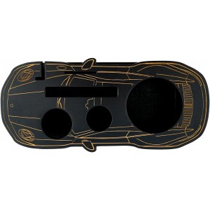 Cocktail Shaker Set with Unique Car-Shaped Wooden Stand,Bartender Kit with 24oz Shaker,Jigger,Muddler,Mixing Spoon,Strainer & Recipe Cards–Professional Home Bar Set