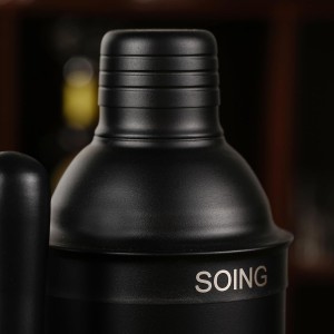 Cocktail Shaker Set with Unique Car-Shaped Wooden Stand,Bartender Kit with 24oz Shaker,Jigger,Muddler,Mixing Spoon,Strainer & Recipe Cards–Professional Home Bar Set