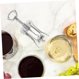 Stainless Corkscrew Wine Bottle Opener Manual Two in and Wine Bottle Opener with Bit and Extended Handle Easy to Use for Parties and Home Use