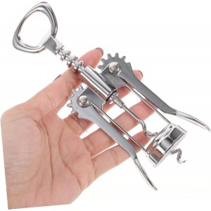 Stainless Corkscrew Wine Bottle Opener Manual Two in and Wine Bottle Opener with Bit and Extended Handle Easy to Use for Parties and Home Use