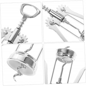 Stainless Corkscrew Wine Bottle Opener Manual Two in and Wine Bottle Opener with Bit and Extended Handle Easy to Use for Parties and Home Use