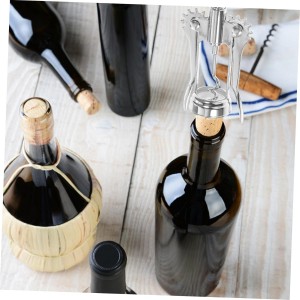 Manual Wing Corkscrew Wine Opener Stainless Steel Two in One Bottle Opening Tool for Wine and Beer Easy Operate Spiral Corkscrew with Extended Handle for Home and Party Use