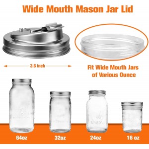 Palksky Mason Jar Drinking Lids,Stainless Steel Wide Mouth Mason Jar Sip Lid accessories,Anticracking Leak Proof Seal Flip Cap Cover Airtight Accessories for Drink,2Pack