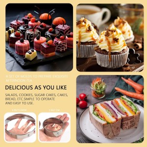 6 PCS Round Cookie Cutters (2, 3, 3.5, 4, 5, 6 Inch), Stainless Steel Biscuit Cutters For Baking, Large Circle Cookie Cutter for Baking, Pastry, Donuts, Fondant, Sandwich