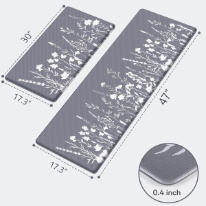 Kitchen Mats for Floor, Kitchen Rugs Sets of 2, Cushioned Anti Fatigue Mats for Kitchen Floor, Non-Slip Kitchen Decor, Water Resistant Kitchen Rug for Home, Kitchen, 17.3