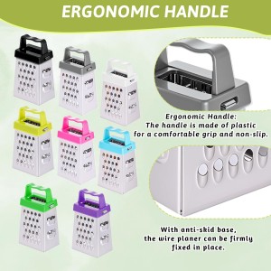 8 Pcs Mini Cheese Grater Professional Box Grater Stainless Steel Garlic Ginger Small Food Shredder Spices Gadget with 4 Sides Safe Zester for Kitchen Cheese Chocolate Vegetable Potatoes