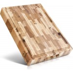 Maple End-Grain Cutting Board – Made in USA – 17” x 13” x 1.75” Thick Butcher Block – Juice Groove, Non-Slip Feet – Food-Safe Mineral Oil Finish – Premium Gift Box