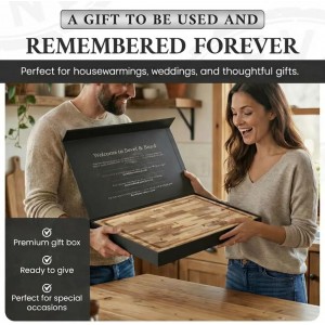 Maple End-Grain Cutting Board – Made in USA – 17” x 13” x 1.75” Thick Butcher Block – Juice Groove, Non-Slip Feet – Food-Safe Mineral Oil Finish – Premium Gift Box