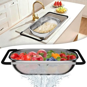 Over the Sink Colander, Expandable Strai...