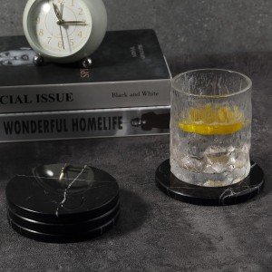 Koville Marble Coaster Set of 4, Round Coasters, 4
