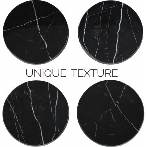 Koville Marble Coaster Set of 4, Round Coasters, 4