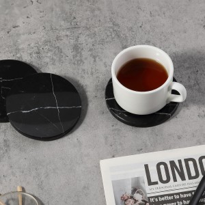 Koville Marble Coaster Set of 4, Round Coasters, 4