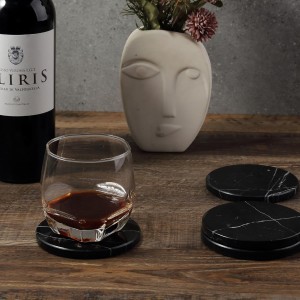 Koville Marble Coaster Set of 4, Round Coasters, 4