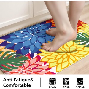 Kitchen Mats for Floor 2PCS Cushioned Anti Fatigue Kitchen Mats Waterproof Non Slip Kitchen Mat Rug Set Comfort Foam Standing Mat for Sink, Laundry, Office,17.3