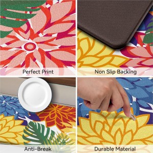 Kitchen Mats for Floor 2PCS Cushioned Anti Fatigue Kitchen Mats Waterproof Non Slip Kitchen Mat Rug Set Comfort Foam Standing Mat for Sink, Laundry, Office,17.3