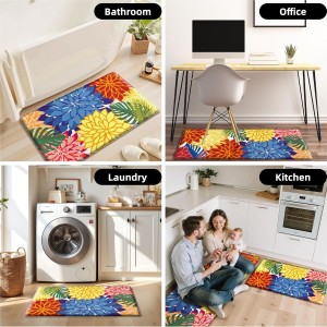 Kitchen Mats for Floor 2PCS Cushioned Anti Fatigue Kitchen Mats Waterproof Non Slip Kitchen Mat Rug Set Comfort Foam Standing Mat for Sink, Laundry, Office,17.3